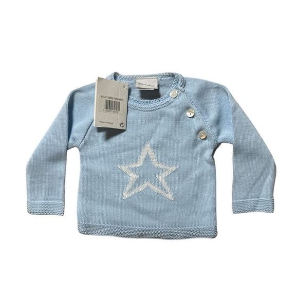 dandelion | NWT Star Knitted Sweater and Leggings Size 3-6m Light Blue White - Picture 8 of 10